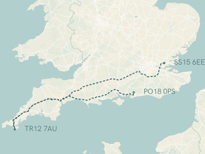 UK race tour route